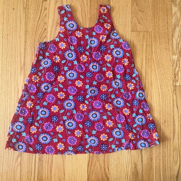 Rugged Bear red flower patterned corduroy dress, size kids 5 - Picture 2 of 3
